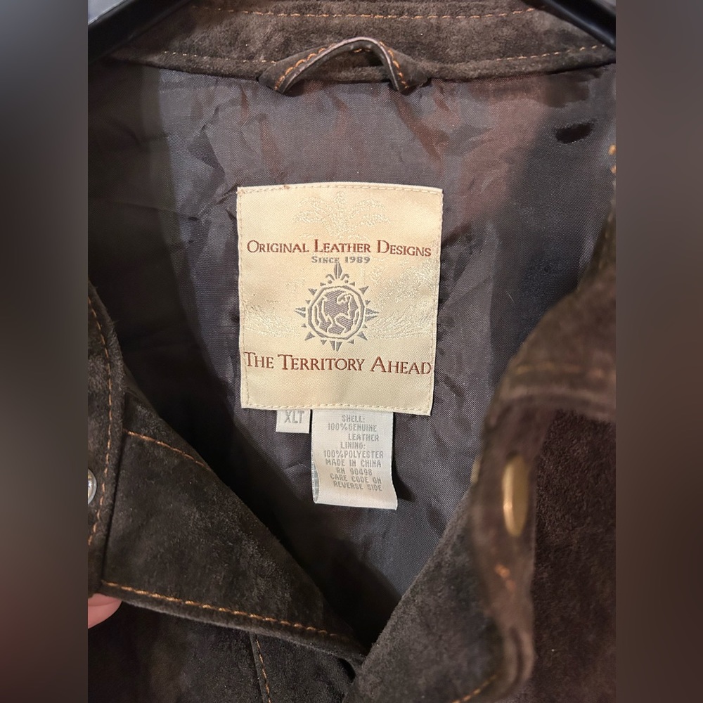 The Territory Ahead 100% Suede Leather Bomber Jacket - Picture 3 of 5